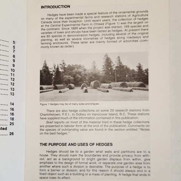 Hedges For Canadian Gardens - Agriculture Canada 1980 -38 Pg Booklet maps charts - Picture 5 of 9